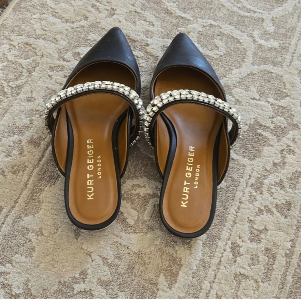Kurt Geiger Black Embellished Women's Mules - Picture 2 of 7